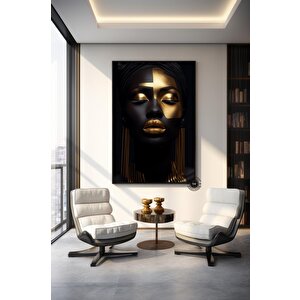 Siyah Sanat; Siyah Kadın Sanatı; Afrika-amerikan Sanatı; Kız Sanatı; Moda Duvar Sanatı 90x180 cm