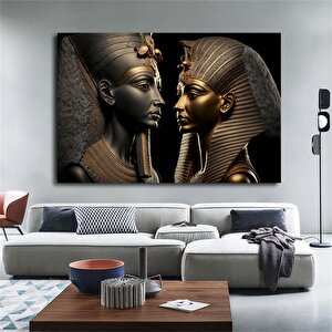 Mısır Firavun Ve Kraliçe Duvar Sanatı; Firavun Kanvas Sanatı; Firavun Ve Kraliçe Baskısı 140x200 cm