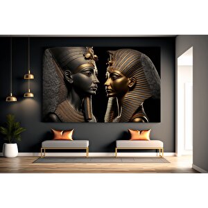 Mısır Firavun Ve Kraliçe Duvar Sanatı; Firavun Kanvas Sanatı; Firavun Ve Kraliçe Baskısı 140x200 cm