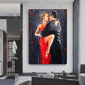 Büyük Kanvas Ev Dekoru, Dans Eden Çift Tablosu, Müzik Odası Sanatı, Tango Temalı Kanvas 70x100 cm