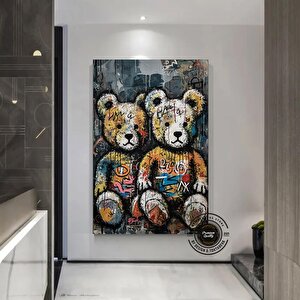 Teddy Ayı Duvar Sanatı; Teddy Ayı Graffiti Sanatı; Teddy Ayı Sokak Sanatı; Graffiti Duvar Sanatı; So 80x150 cm