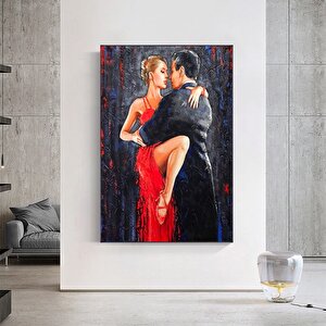 Büyük Kanvas Ev Dekoru, Dans Eden Çift Tablosu, Müzik Odası Sanatı, Tango Temalı Kanvas