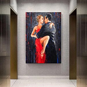 Büyük Kanvas Ev Dekoru, Dans Eden Çift Tablosu, Müzik Odası Sanatı, Tango Temalı Kanvas 100x150 cm