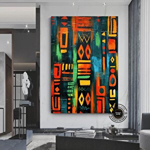 Afrika Duvar Sembolleri – Afrika Kanvas Boyama; Afrika Kültürü Ev Dekoru; Lüks Duvar Sanatı; Hediye 60x120 cm