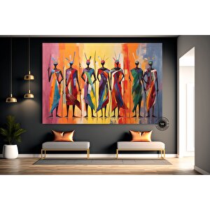 Afrika Amerikan Kültürü Duvar Sanatı, Afrika Kültürü Duvar Dekoru, Yerel Kadın Duvar Sanatı 40x60 cm