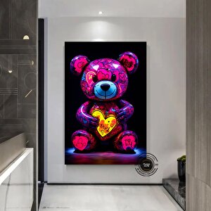 Teddy Ayı Duvar Sanatı; Graffiti Teddy Ayı; Sokak Sanatı; Graffiti Duvar Dekoru 60x90 cm