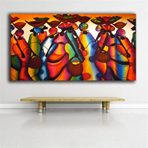 Afrikalı Kadın Renkli Soyut Poster / Kanvas Duvar Dekoru / Asılmaya Hazır 100x150 cm