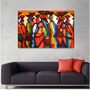 Afrikalı Kadın Renkli Soyut Poster / Kanvas Duvar Dekoru / Asılmaya Hazır