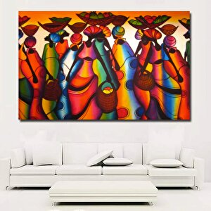 Afrikalı Kadın Renkli Soyut Poster / Kanvas Duvar Dekoru / Asılmaya Hazır