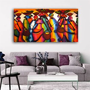 Afrikalı Kadın Renkli Soyut Poster / Kanvas Duvar Dekoru / Asılmaya Hazır 50x70 cm