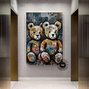Teddy Ayı Duvar Sanatı; Teddy Ayı Graffiti Sanatı; Teddy Ayı Sokak Sanatı; Graffiti Duvar Sanatı; So 30x40 cm