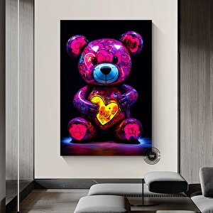 Teddy Ayı Duvar Sanatı; Graffiti Teddy Ayı; Sokak Sanatı; Graffiti Duvar Dekoru 70x100 cm