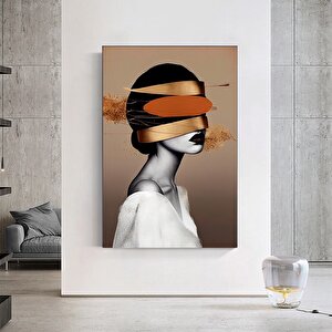 Altın Kadın Kanvas Tablosu, Soyut Kadın Baskısı, Moda Duvar Dekoru