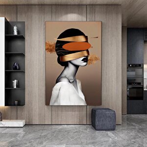 Altın Kadın Kanvas Tablosu, Soyut Kadın Baskısı, Moda Duvar Dekoru