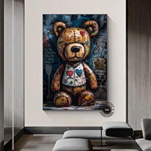 Teddy Ayı Duvar Sanatı; Graffiti Stil; Sokak Sanatı 70x100 cm