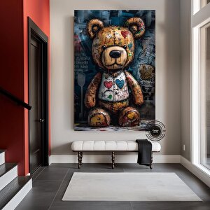 Teddy Ayı Duvar Sanatı; Graffiti Stil; Sokak Sanatı 70x100 cm