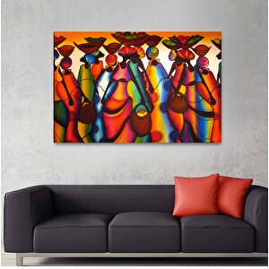 Afrikalı Kadın Renkli Soyut Poster / Kanvas Duvar Dekoru / Asılmaya Hazır