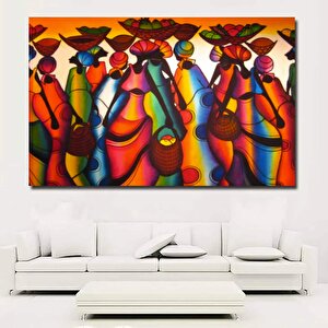 Afrikalı Kadın Renkli Soyut Poster / Kanvas Duvar Dekoru / Asılmaya Hazır