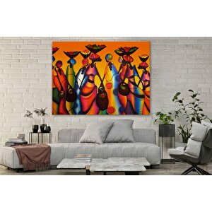 Afrikalı Kadın Renkli Soyut Poster / Kanvas Duvar Dekoru / Asılmaya Hazır