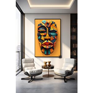 Afrika Duvar Sembolleri; Afrika Kanvas; Kültür Dekoru; Geleneksel Desenler 70x100 cm