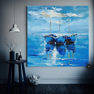 Yelkenli Duvar Sanatı, Gemi Kanvas Tablosu, Denizcilik Temalı Soyut Yelkenli Kanvas