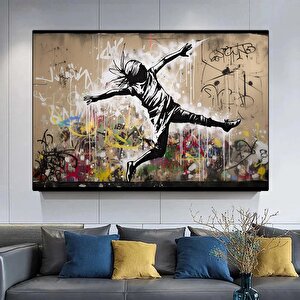 Urban Stil Kanvas | Banksy Stili Kanvas Sanatı | Sokak Graffiti Baskısı | Modern Ev Dekor | Banksy D 30x40 cm