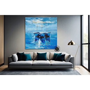 Yelkenli Duvar Sanatı, Gemi Kanvas Tablosu, Denizcilik Temalı Soyut Yelkenli Kanvas