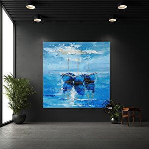 Yelkenli Duvar Sanatı, Gemi Kanvas Tablosu, Denizcilik Temalı Soyut Yelkenli Kanvas