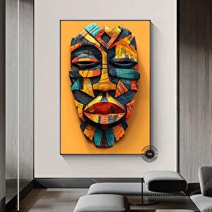 Afrika Duvar Sembolleri; Afrika Kanvas; Kültür Dekoru; Geleneksel Desenler 150x290 cm