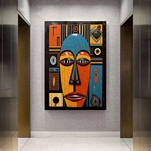 Kabile Maskesi Afrika Sanatı Çerçeveli Poster; Afrika Maskesi; Afrika Duvar Sanatı; Afrikalı Amerika 80x150 cm