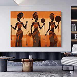 Afrika-amerikan Kültür Tablosu, Yerel Kadınlar Temalı Duvar Kanvası 150x250 cm