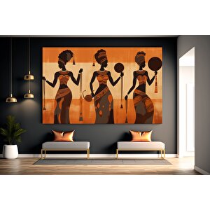 Afrika-amerikan Kültür Tablosu, Yerel Kadınlar Temalı Duvar Kanvası 150x250 cm