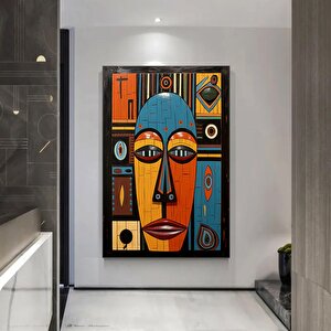 Kabile Maskesi Afrika Sanatı Çerçeveli Poster; Afrika Maskesi; Afrika Duvar Sanatı; Afrikalı Amerika 70x100 cm