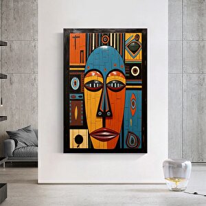 Kabile Maskesi Afrika Sanatı Çerçeveli Poster; Afrika Maskesi; Afrika Duvar Sanatı; Afrikalı Amerika