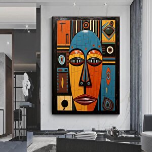 Kabile Maskesi Afrika Sanatı Çerçeveli Poster; Afrika Maskesi; Afrika Duvar Sanatı; Afrikalı Amerika 120x150 cm