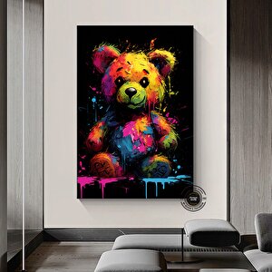 Oyuncak Ayı Duvar Sanatı, Oyuncak Ayı Grafiti Sanatı, Oyuncak Ayı Sokak Sanatı, Grafiti Duvar Sanatı 100x150 cm