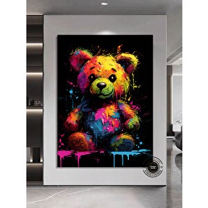 Oyuncak Ayı Duvar Sanatı, Oyuncak Ayı Grafiti Sanatı, Oyuncak Ayı Sokak Sanatı, Grafiti Duvar Sanatı 100x150 cm