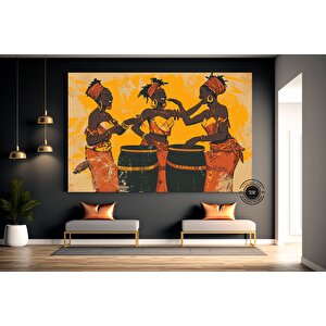 Afrika Soyut Sanat Çok Renkli Poster; Afrika Duvar Sanatı; Afrikalı Kadın; Soyut Afrika Sanatı; Afrik 90x180 cm