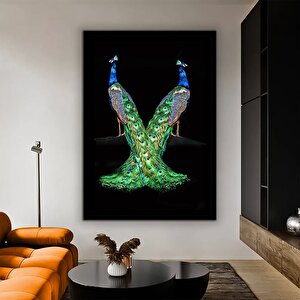 Büyük Tavuskuşu Kanvas Tablosu; Ev Dekoru 70x100 cm