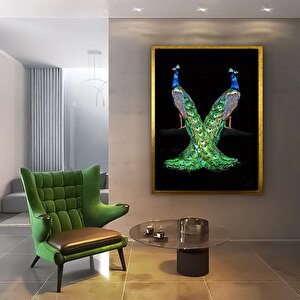 Büyük Tavuskuşu Kanvas Tablosu; Ev Dekoru