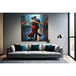Kanvas Ev Dekoru; Büyük Kanvas; Dans Eden Çift Tablo Baskısı; Müzik Odası Sanatı; Tango Çift Kanvas 30x30 cm
