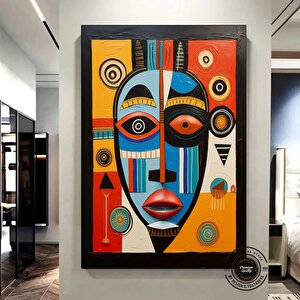 Kabile Maskesi Afrika Sanatı Çerçeveli Poster; Afrika Maskesi; Afrika Duvar Sanatı; Afrikalı Amerika