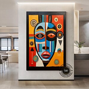 Kabile Maskesi Afrika Sanatı Çerçeveli Poster; Afrika Maskesi; Afrika Duvar Sanatı; Afrikalı Amerika