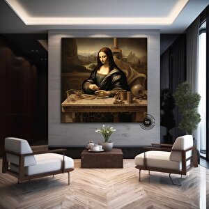 Mona Lisa Reprodüksiyon Kanvas, Mona Lisa Duvar Sanatı, Leonardo Da Vinci Reprodüksiyon Baskı 70x70 cm