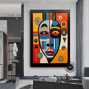 Kabile Maskesi Afrika Sanatı Çerçeveli Poster; Afrika Maskesi; Afrika Duvar Sanatı; Afrikalı Amerika 80x120 cm