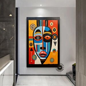 Kabile Maskesi Afrika Sanatı Çerçeveli Poster; Afrika Maskesi; Afrika Duvar Sanatı; Afrikalı Amerika 80x120 cm