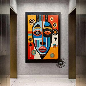 Kabile Maskesi Afrika Sanatı Çerçeveli Poster; Afrika Maskesi; Afrika Duvar Sanatı; Afrikalı Amerika 80x120 cm