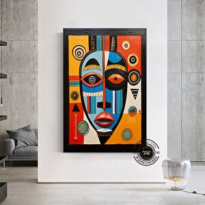 Kabile Maskesi Afrika Sanatı Çerçeveli Poster; Afrika Maskesi; Afrika Duvar Sanatı; Afrikalı Amerika
