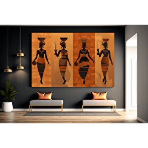 Afrika-amerikan Kültürü Duvar Sanatı; Sembolik Kanvas 60x120 cm