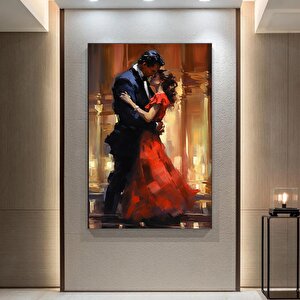 Ev Dekoru Kanvası, Büyük Kanvas, Dans Eden Çift Tablosu, Müzik Odası Sanatı, Çift Kanvas Dekoru 60x90 cm